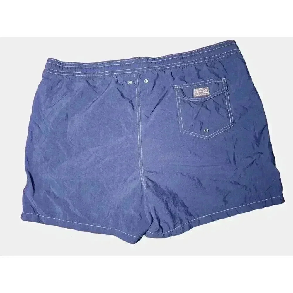 Vintage Polo Ralph Lauren Swim Trunks Mens XXL Navy Blue Bathing Suit Shorts - Picture 9 of 10